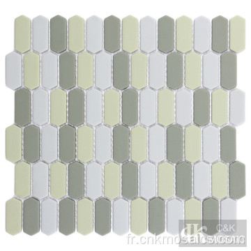 Dosseret de carreaux de mosaïque de verre gris et vert